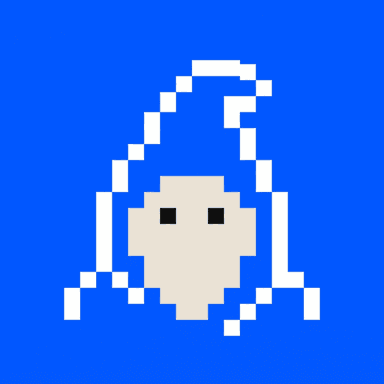 Tix, the blue pixel wizard